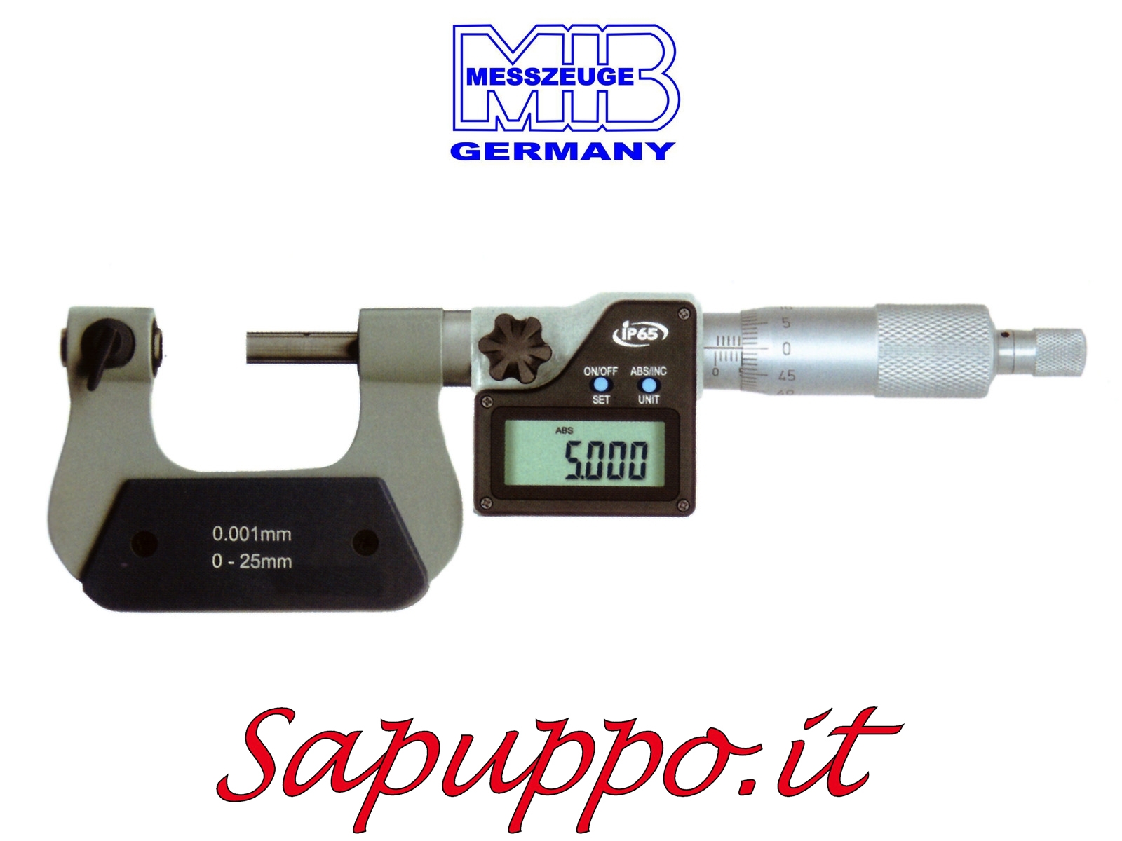 Vendita online Micrometro universale con inserti intercambiabili asta di misurazione non rotante diam. 6,5 mm digitale MIB M 125
