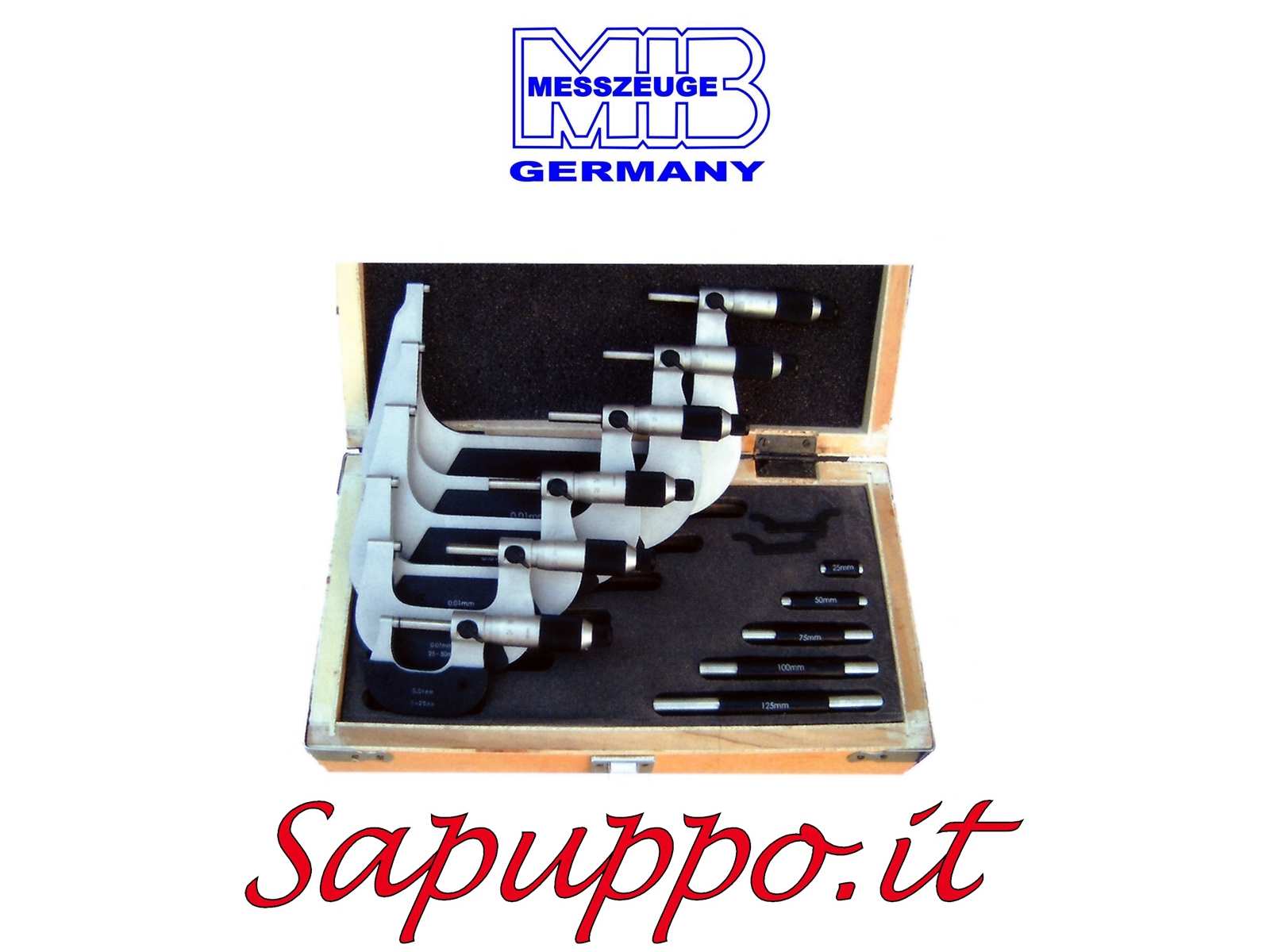 Kit di micrometri per esterni con frizione sul tamburo DIN 863 MIB M 101 KIT